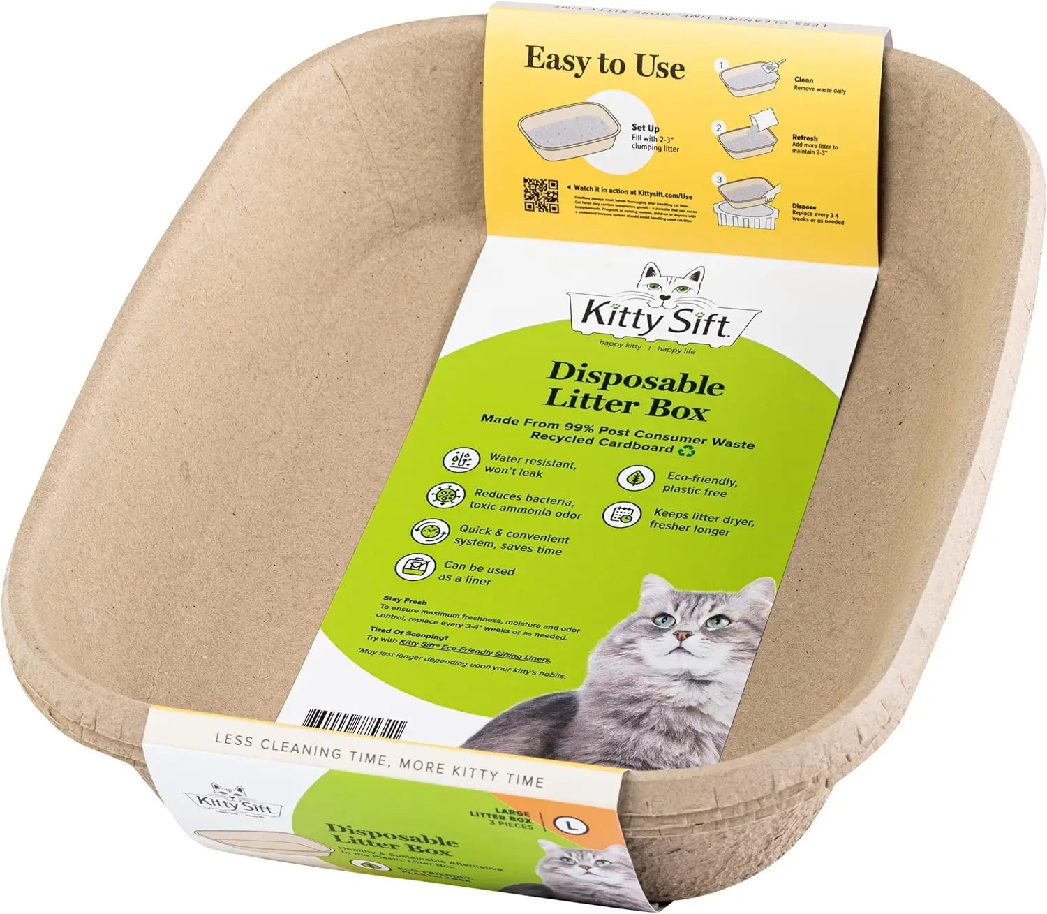 (6-Pack) Disposable Cat Litter Box