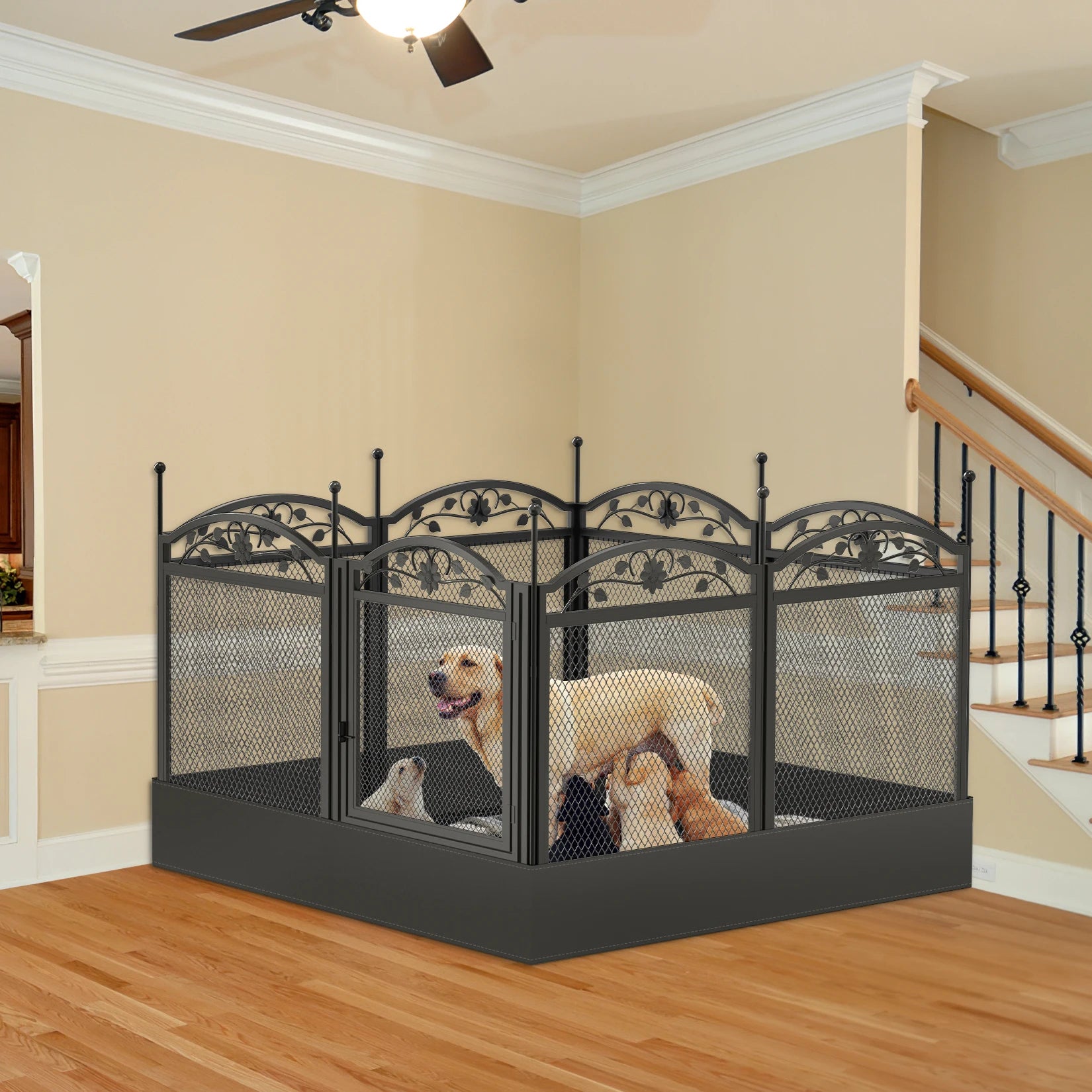 8 Panels DIY Heavy Duty Dog Playpen  Outdoor Indoor