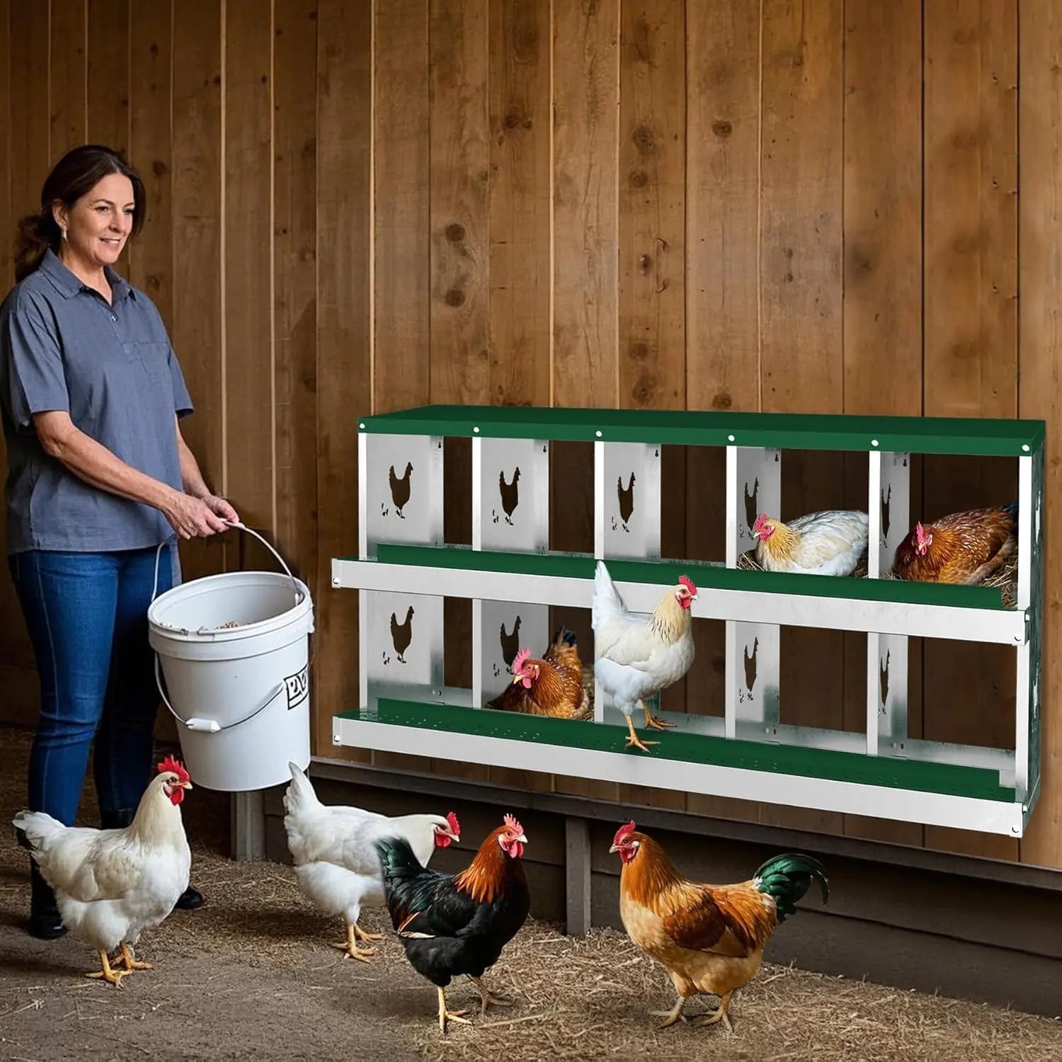 Steel Egg Laying Box  Wall-Mountable for Poultry Coops