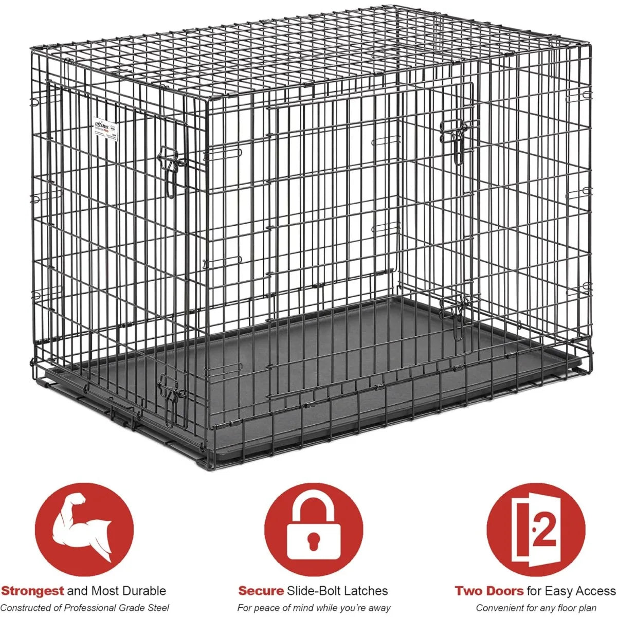 42-Inch Heavy-Duty Dog Crate Large Breeds