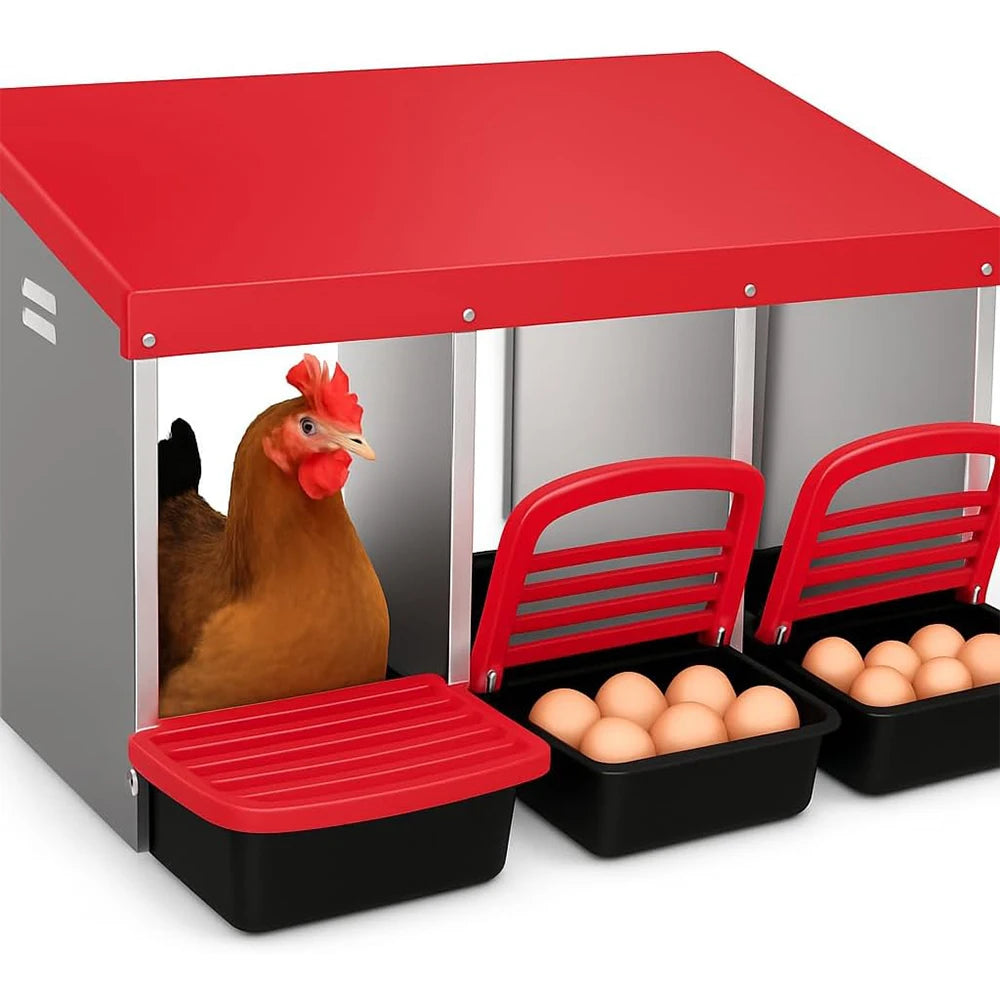 3 Compartment  Roll Out Nesting Box for Chicken Coop