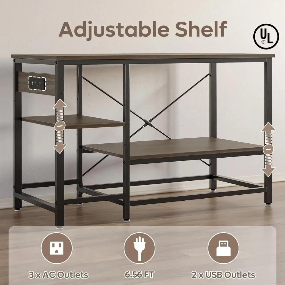 55 Gallon Fish Tank Stand with Charging Station