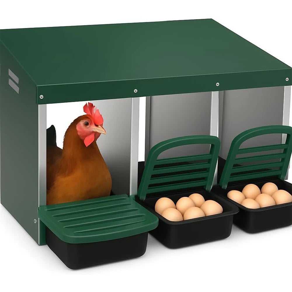 3 Compartment  Roll Out Nesting Box for Chicken Coop