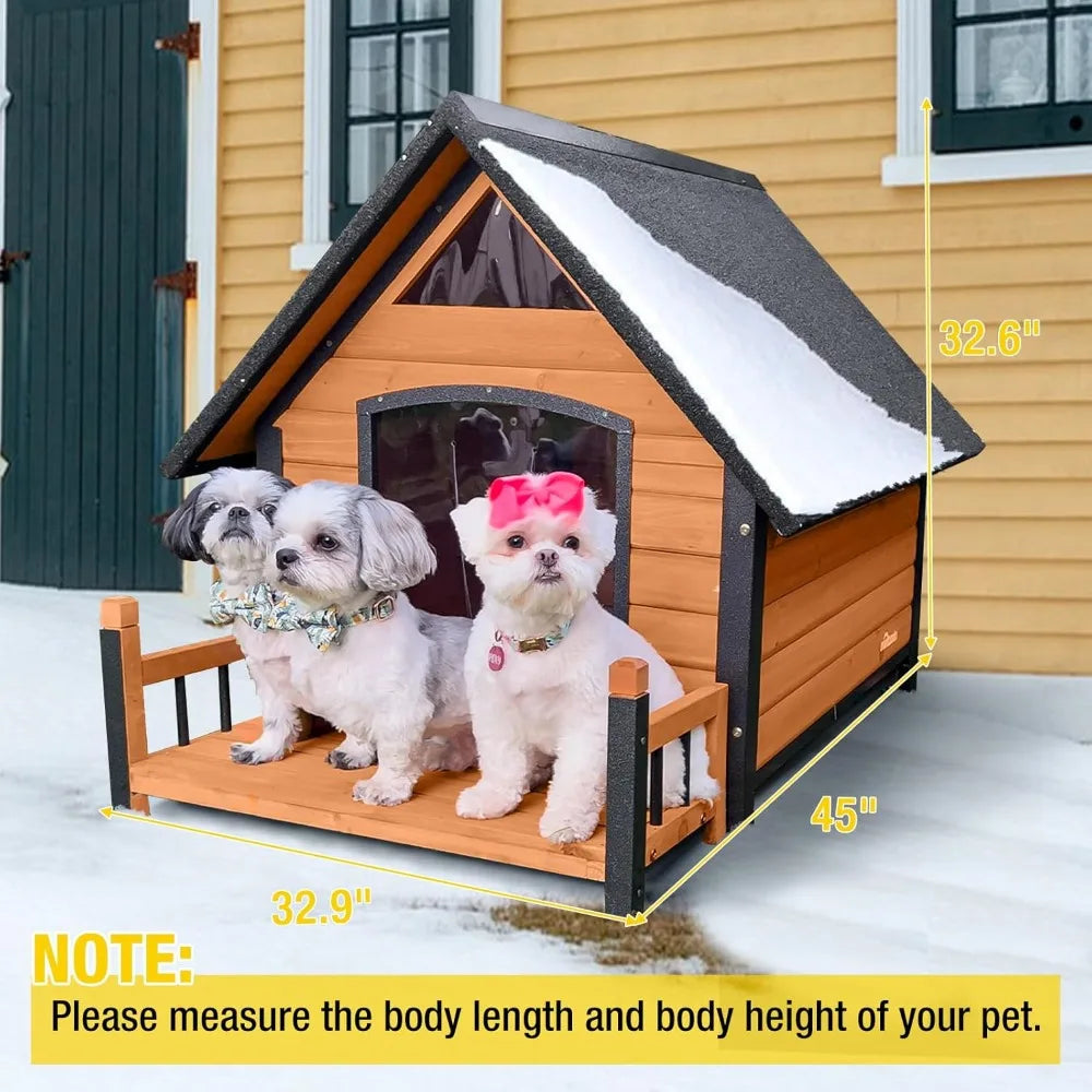 ,  Large Dog Shelter with Movable Insulation Liner