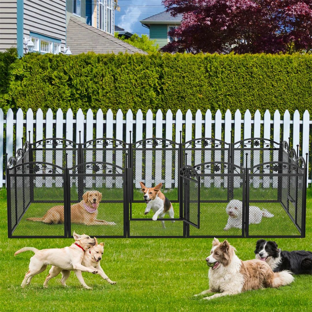 8 Panels DIY Heavy Duty Dog Playpen  Outdoor Indoor