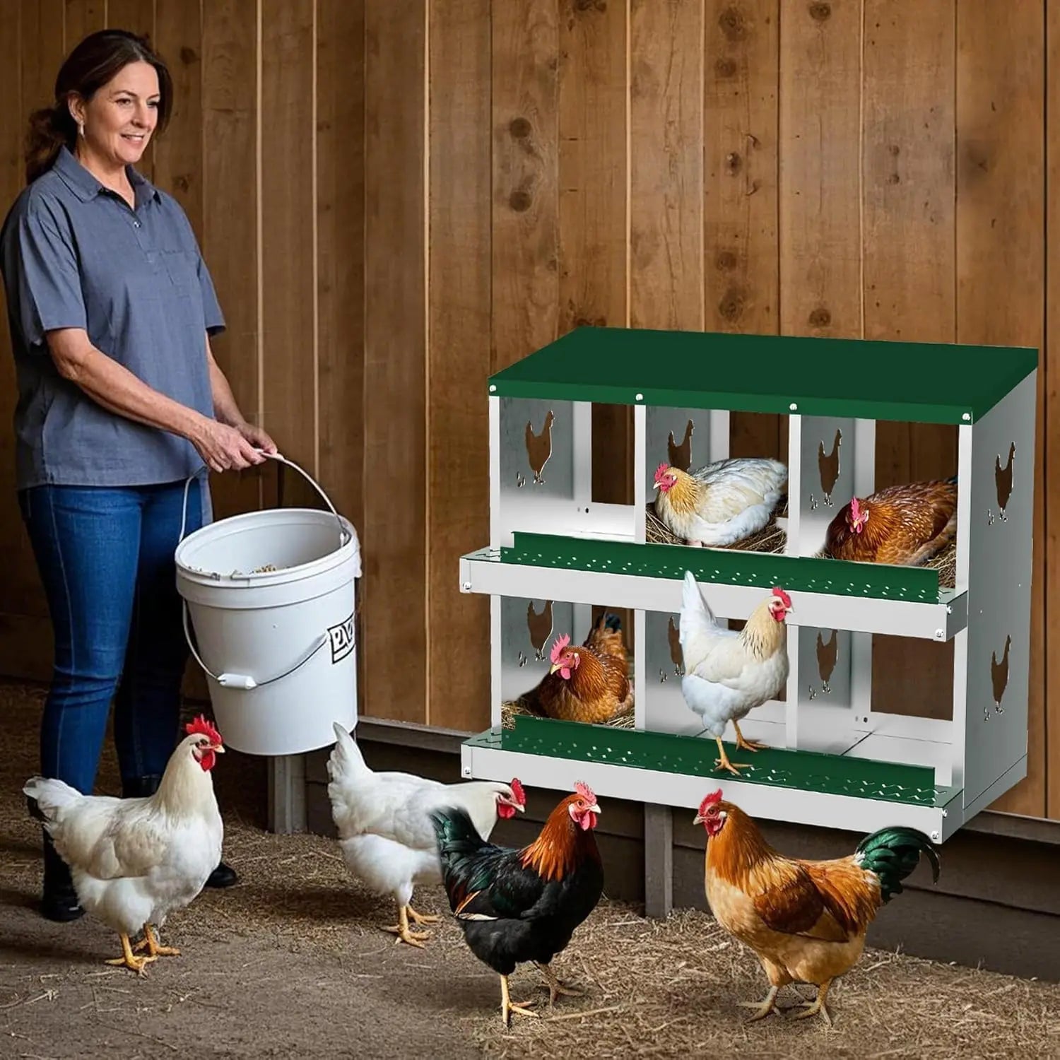 Steel Egg Laying Box  Wall-Mountable for Poultry Coops