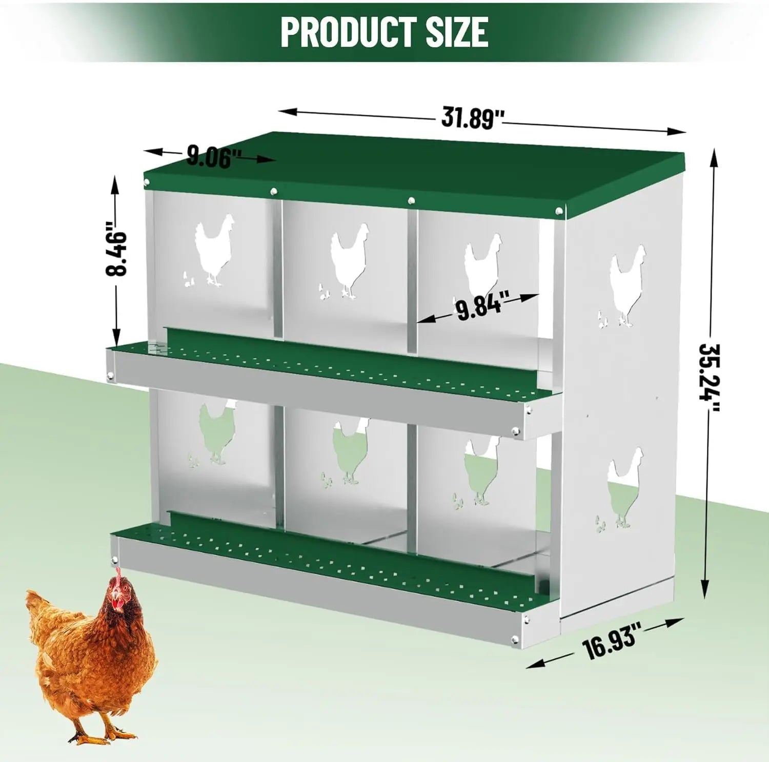 Steel Egg Laying Box  Wall-Mountable for Poultry Coops