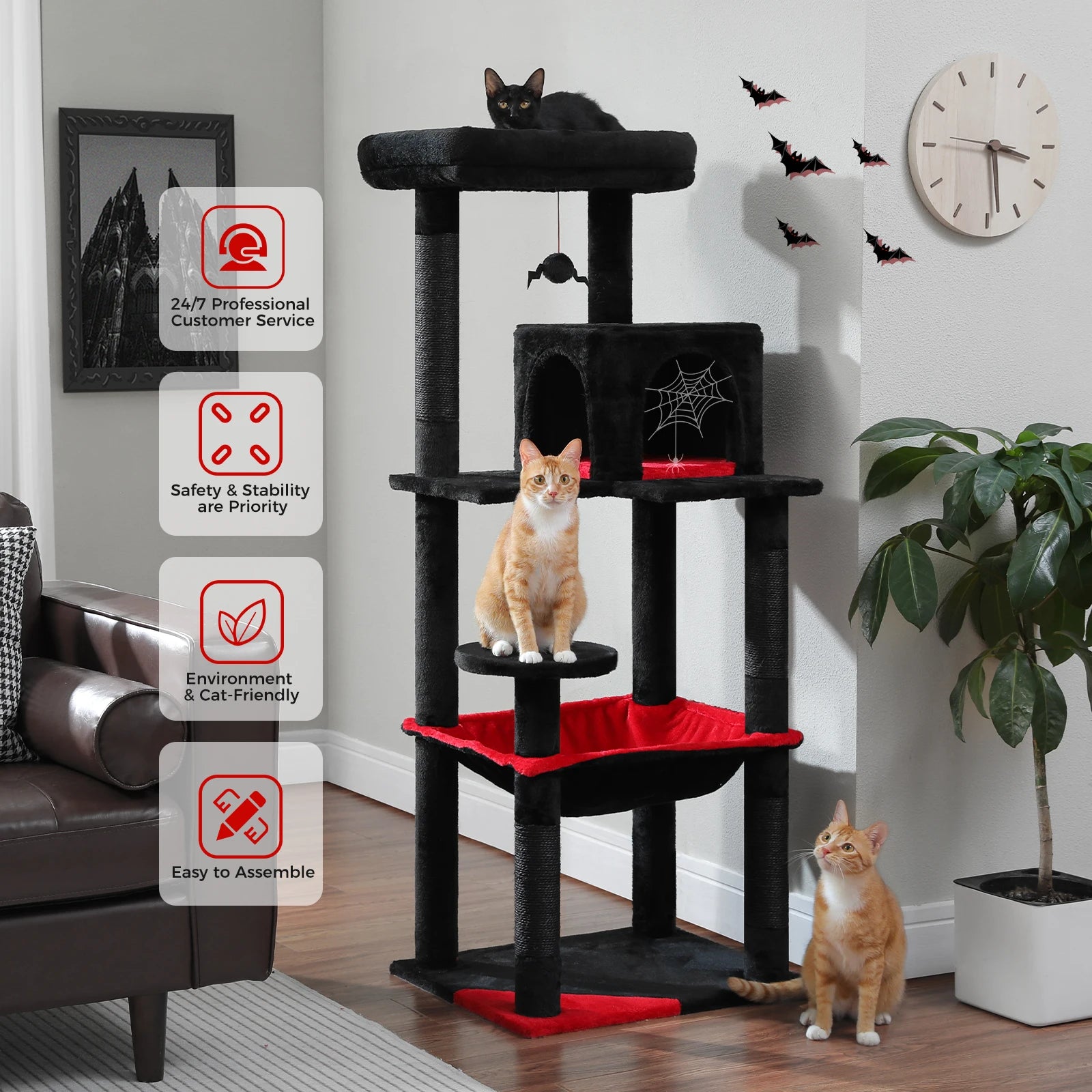 Gothic Cat Tree Scratch Posts ,Top Perch