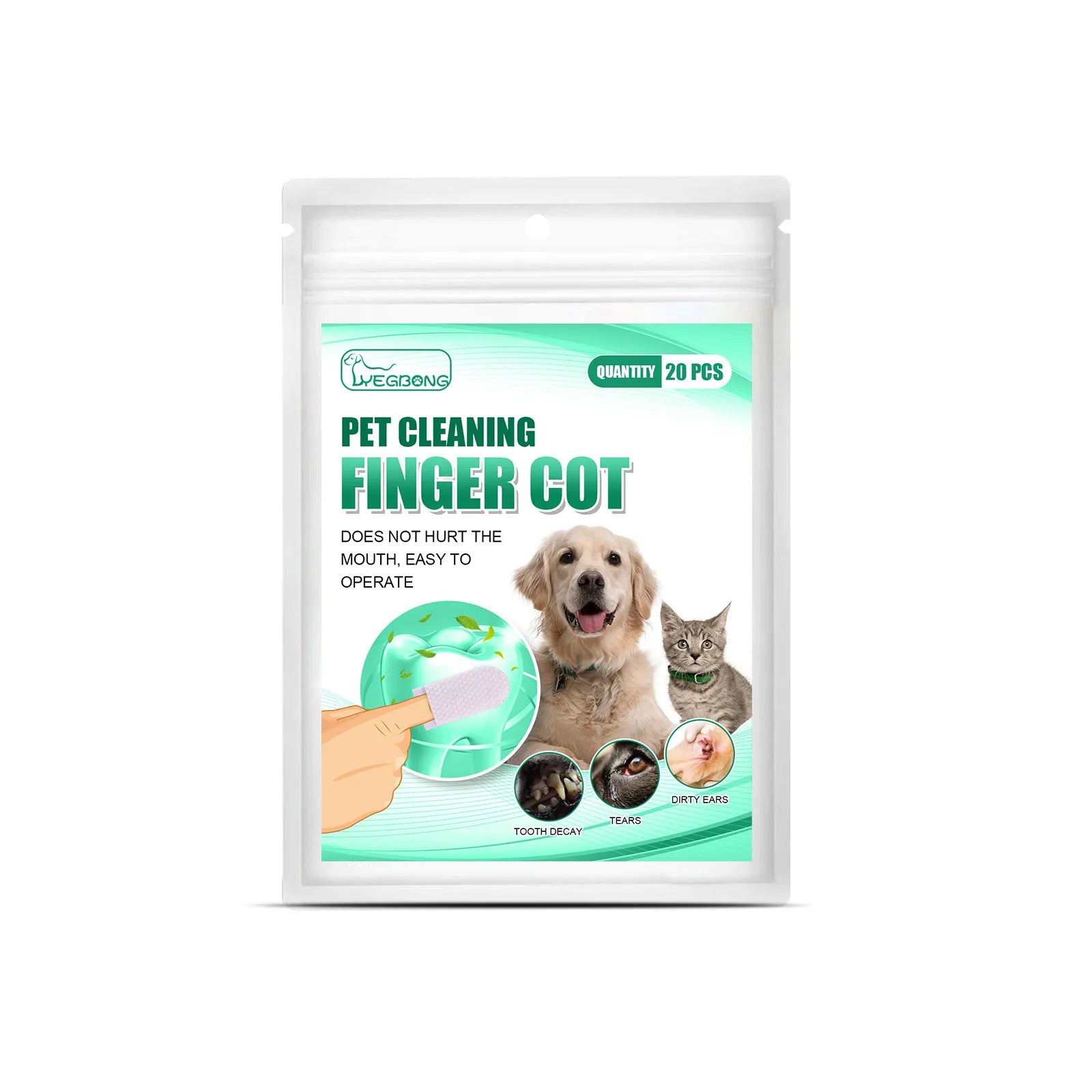 20Pcs/Bag Pet Cleaning Teeth Finger Cover Dog Cat