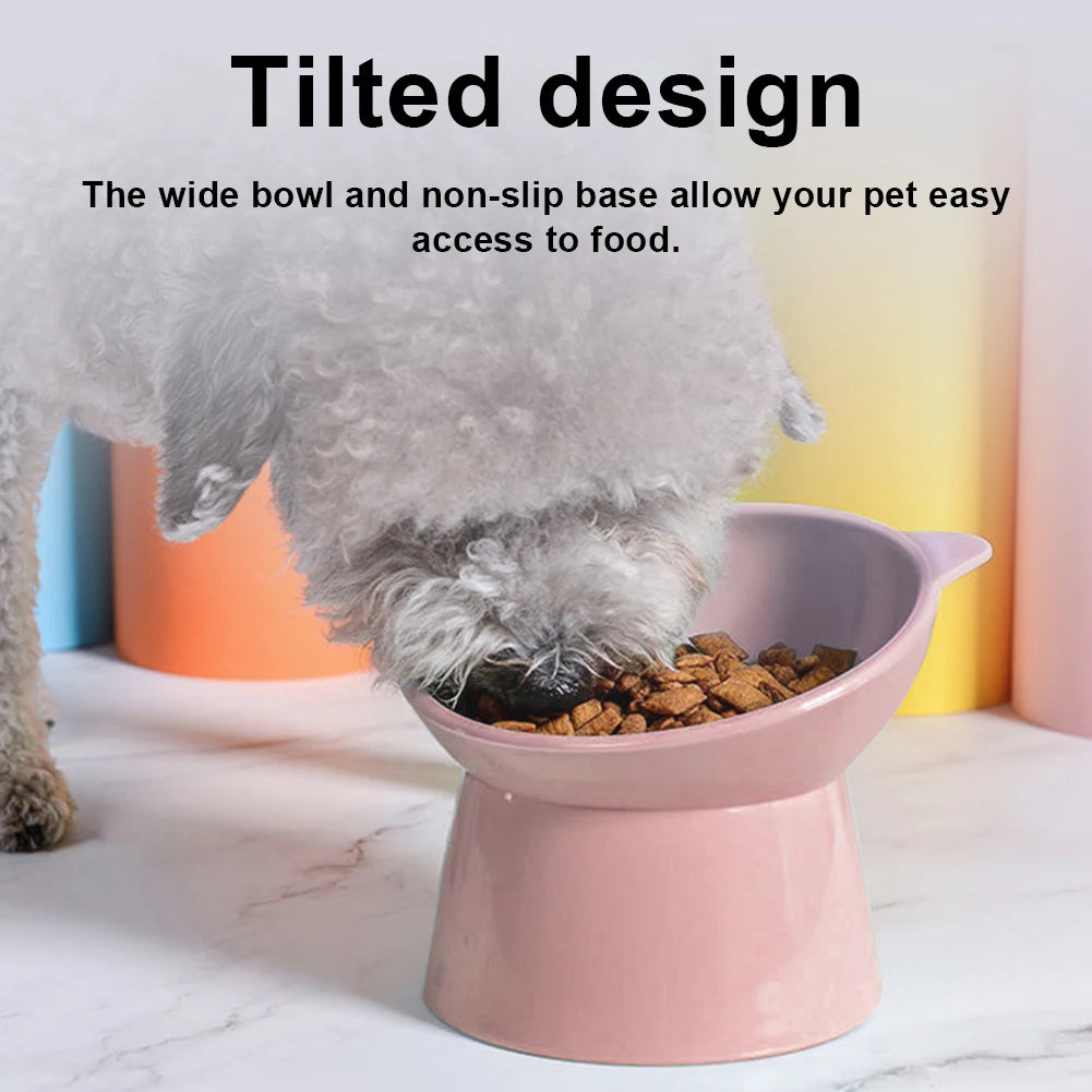 Tilted Cat Food Bowl  Tall Dog Bowl Non
