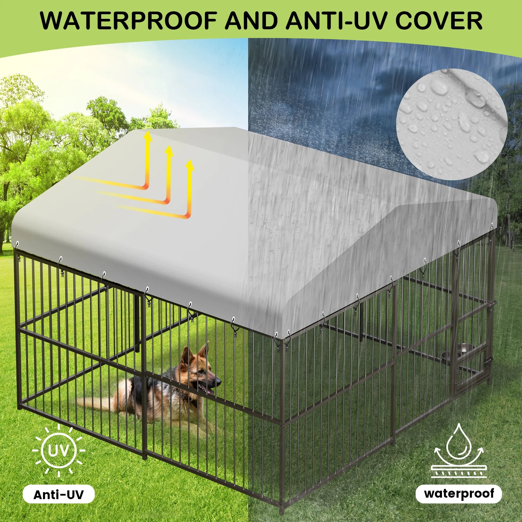 10X10X6FT  Outdoor Dog Kennel Water  Proof Cover