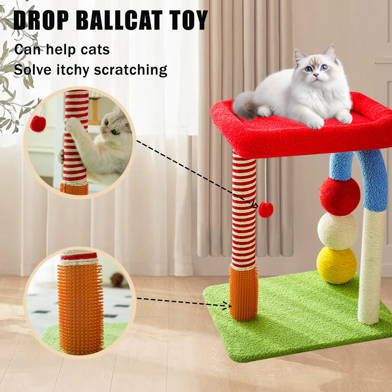 Kitten Tree for Indoor Cats Colorful Cat Climbing Frame