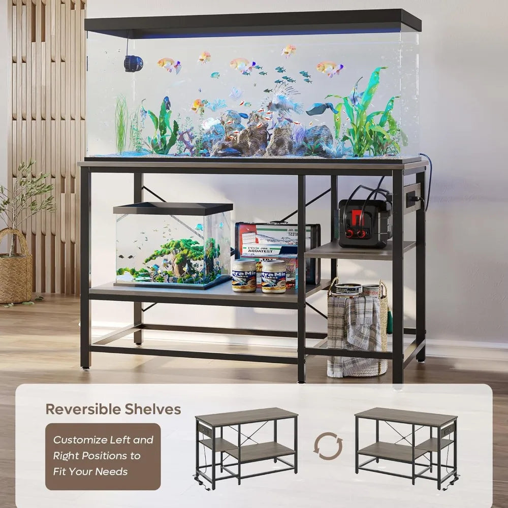 55 Gallon Fish Tank Stand with Charging Station