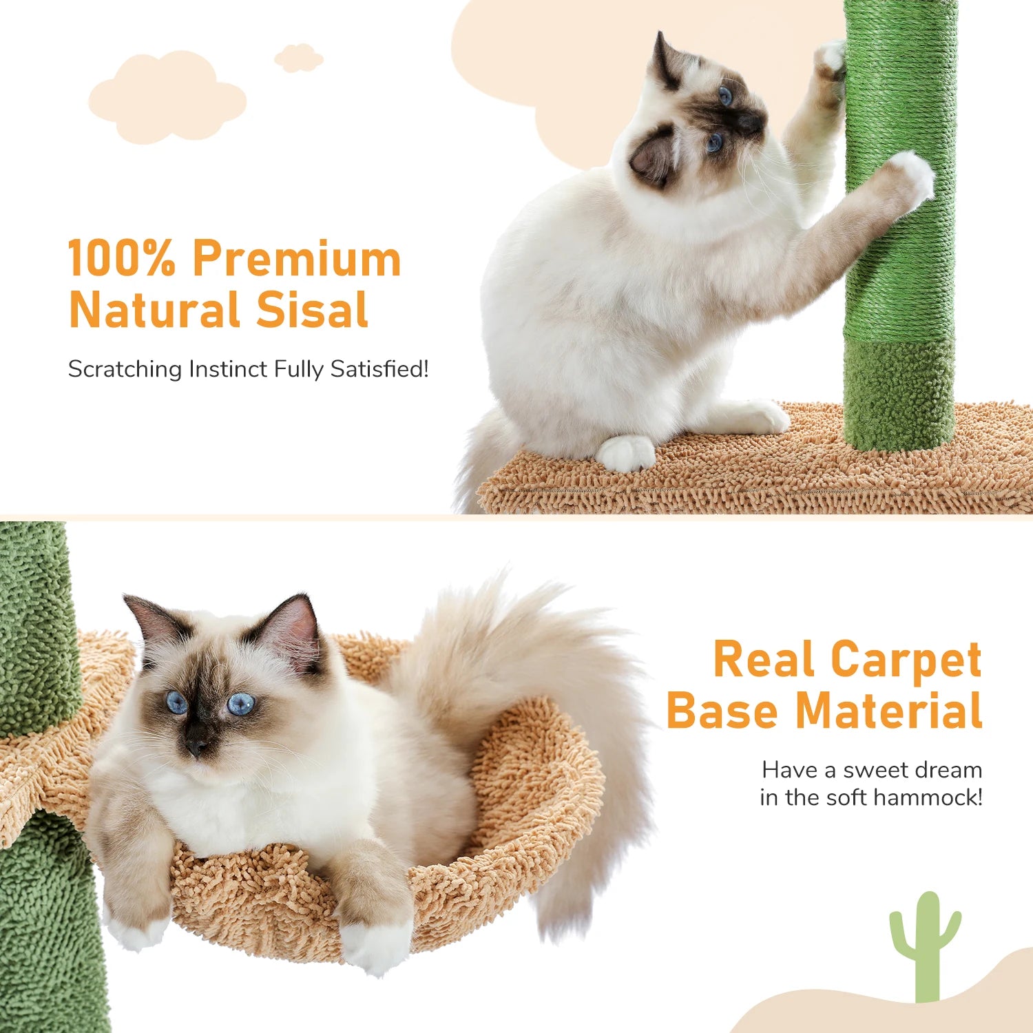 5-Tier Floor to Ceiling Cat Tower Scratching Post