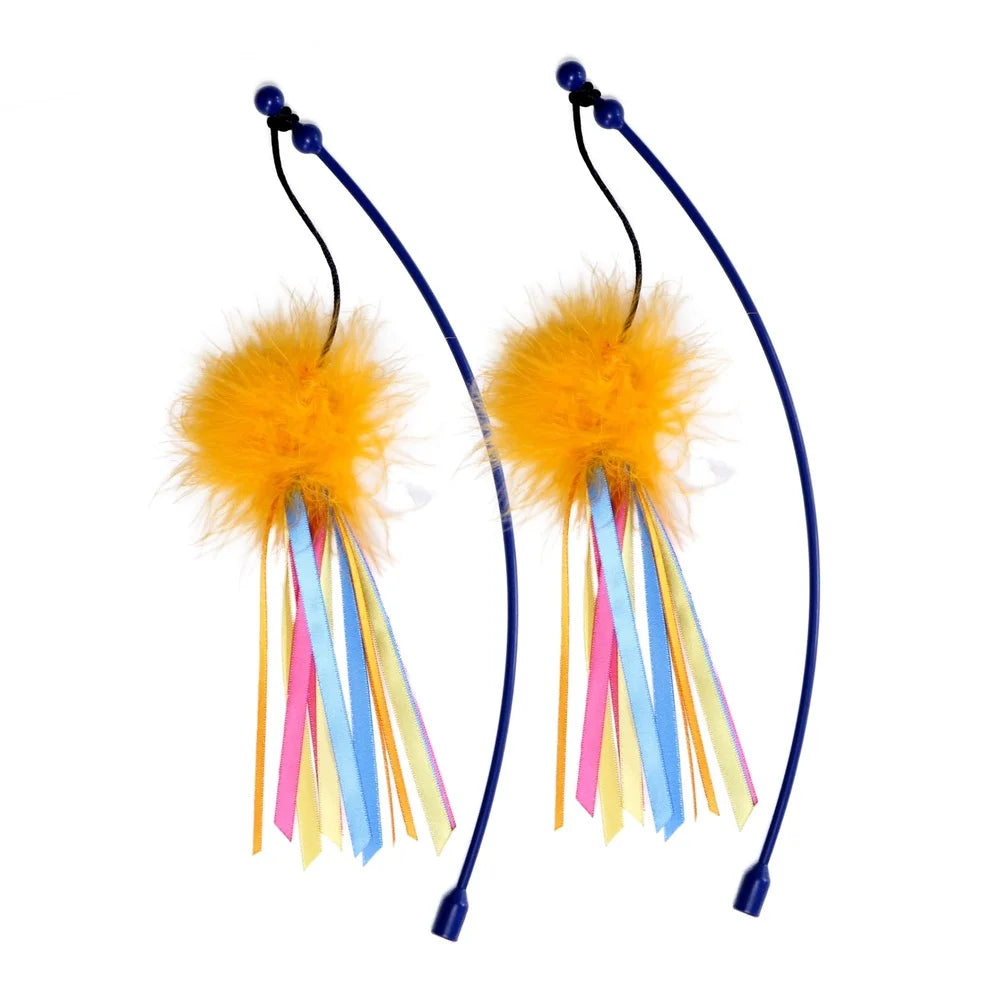 Carpet Cat Scratching Post with Interactive Spinning Wand