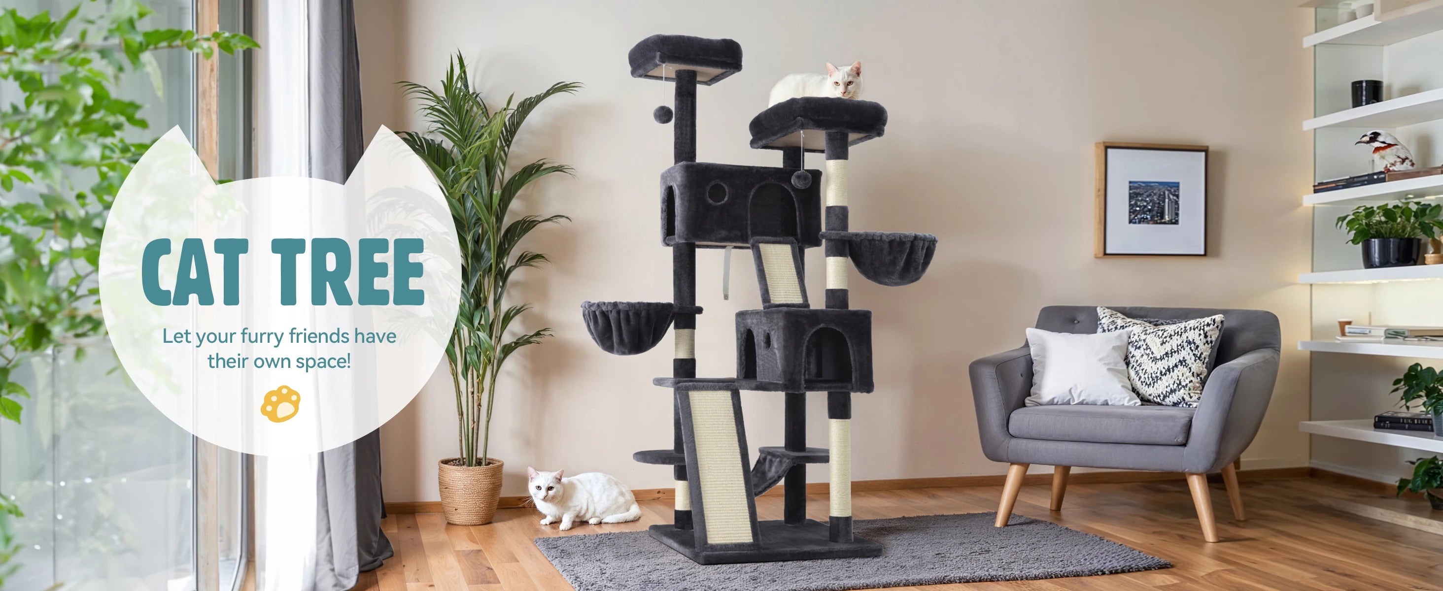 65in Multi-Level Large Cat Tree Tower