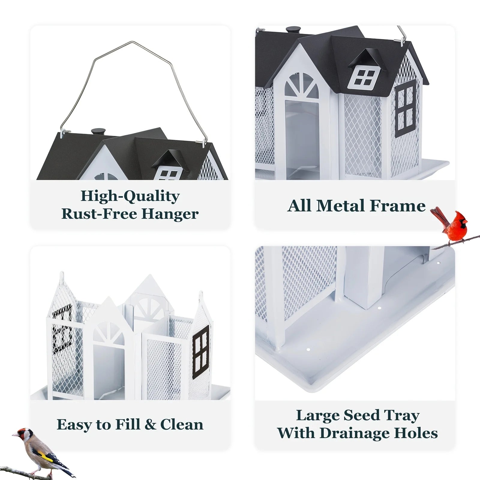 Durable, easy to hang  Perfect gift for bird lovers.