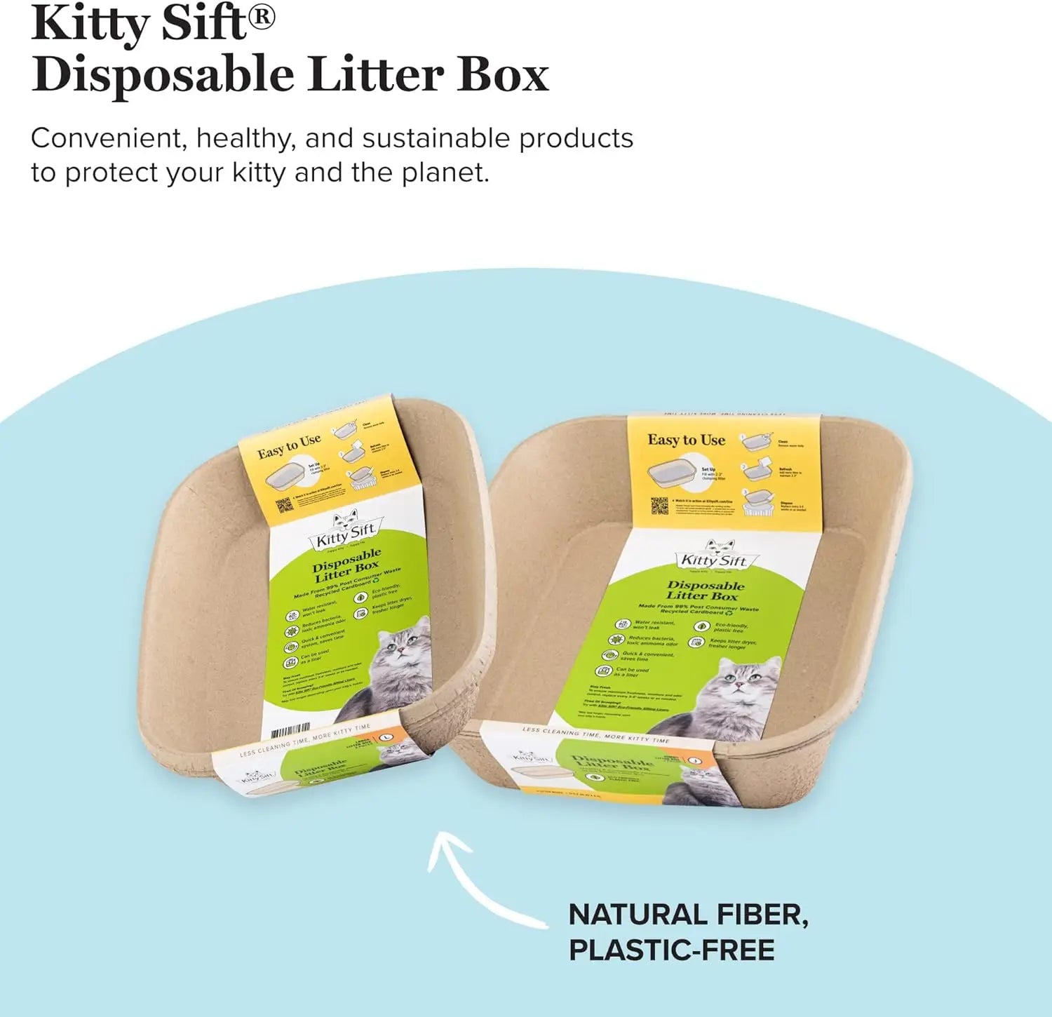 (6-Pack) Disposable Cat Litter Box
