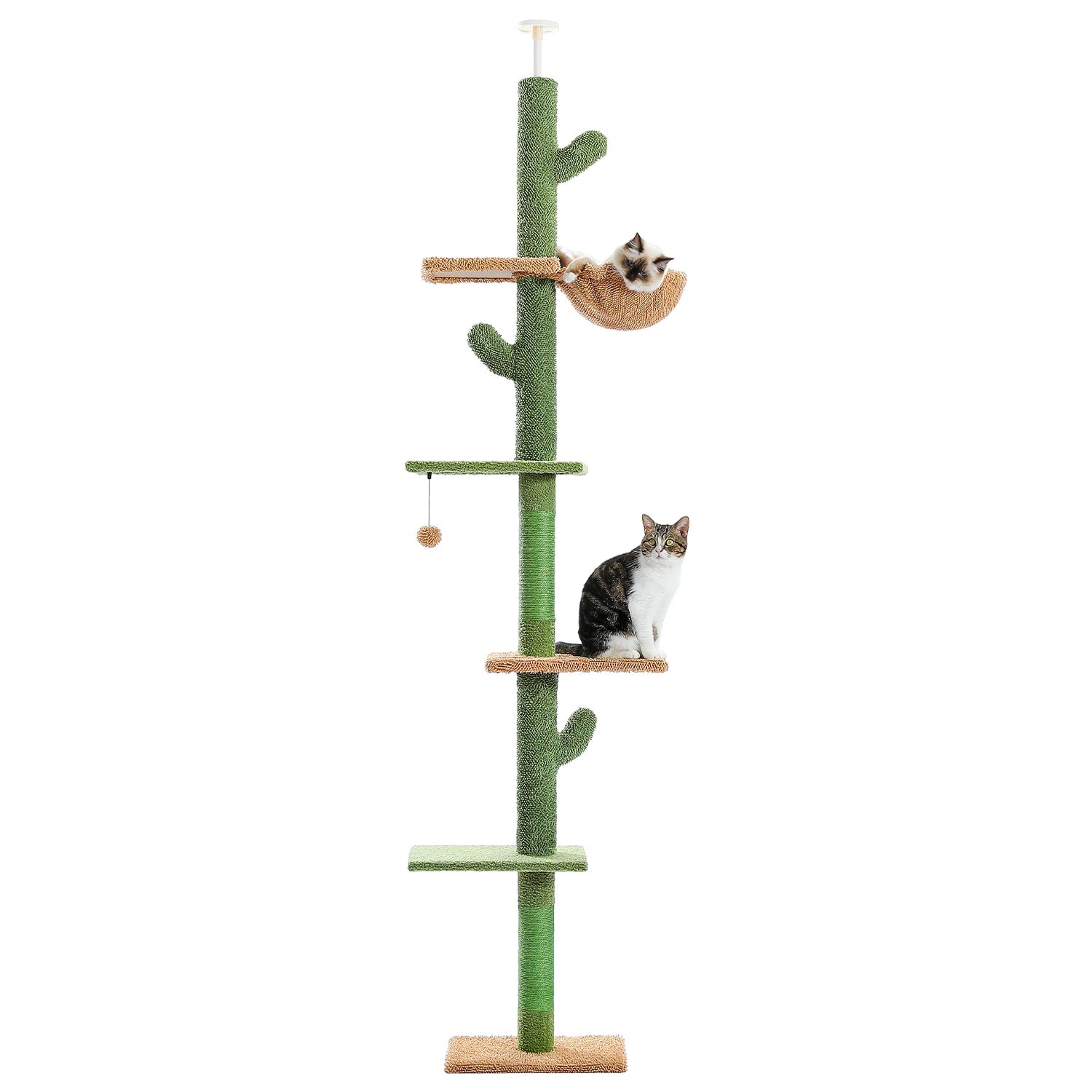 5-Tier Floor to Ceiling Cat Tower Scratching Post