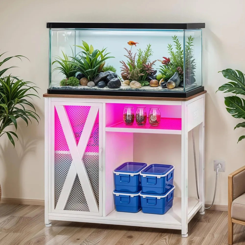 50 Gallon Fish Tank Stand  w/ Shelves & Electrical Outlets